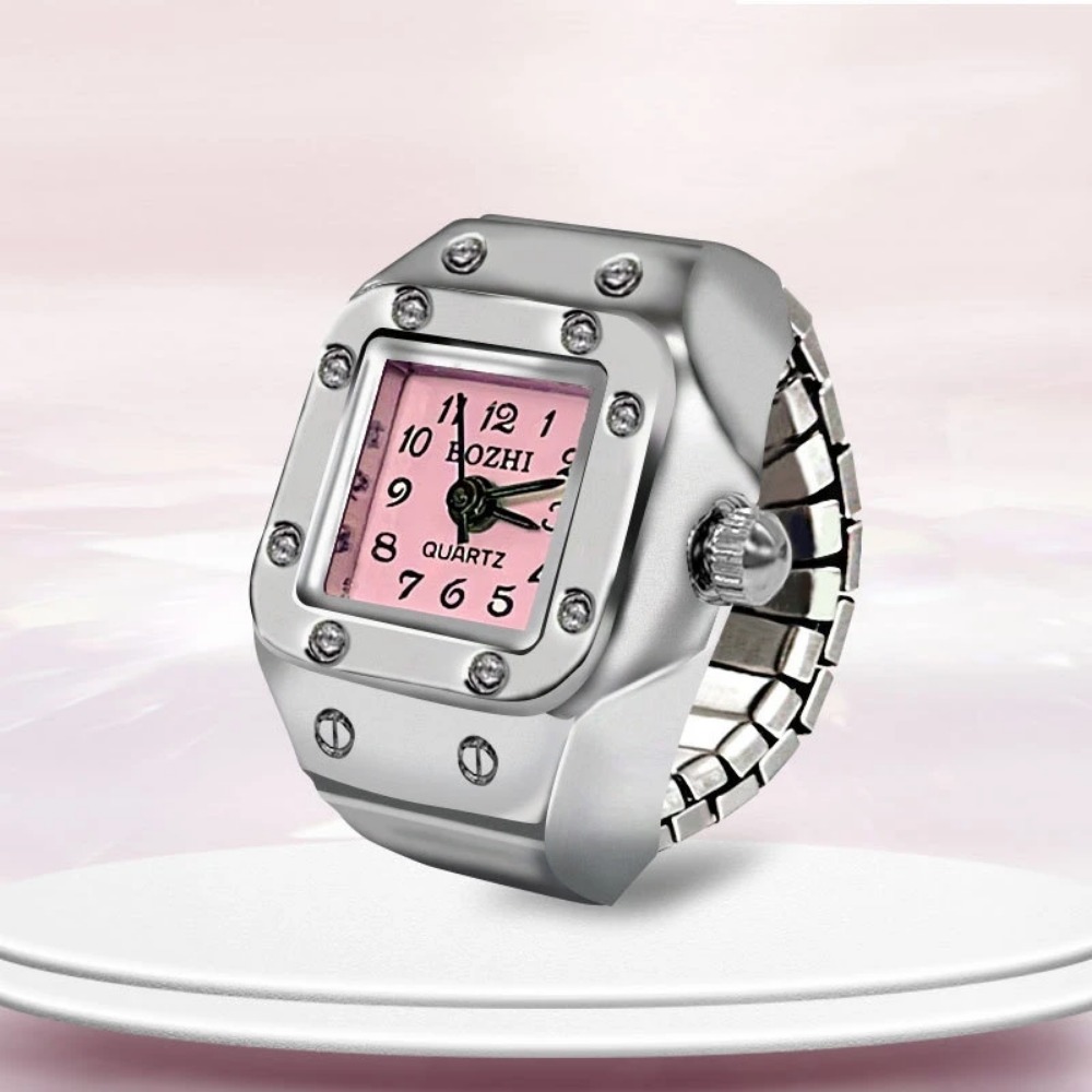 Mystery Jewelry Jar Watches - ساعة إصبع مبتكرة بتصميم مربع، هيكل