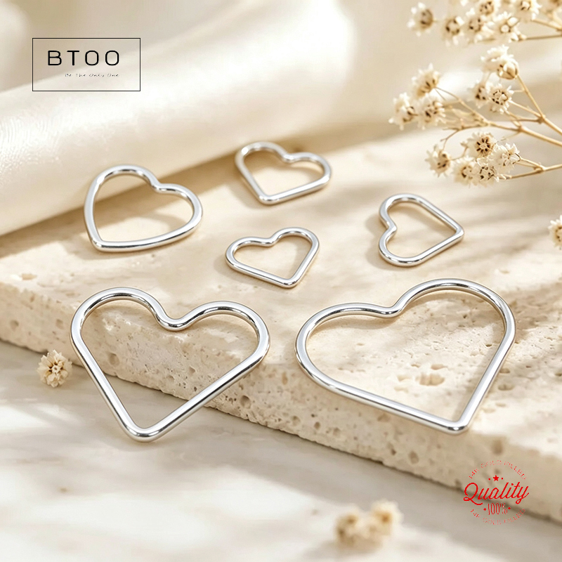 Sterling Silver Ring - حلقات قلب مغلقة من الفضة الإسترلينية