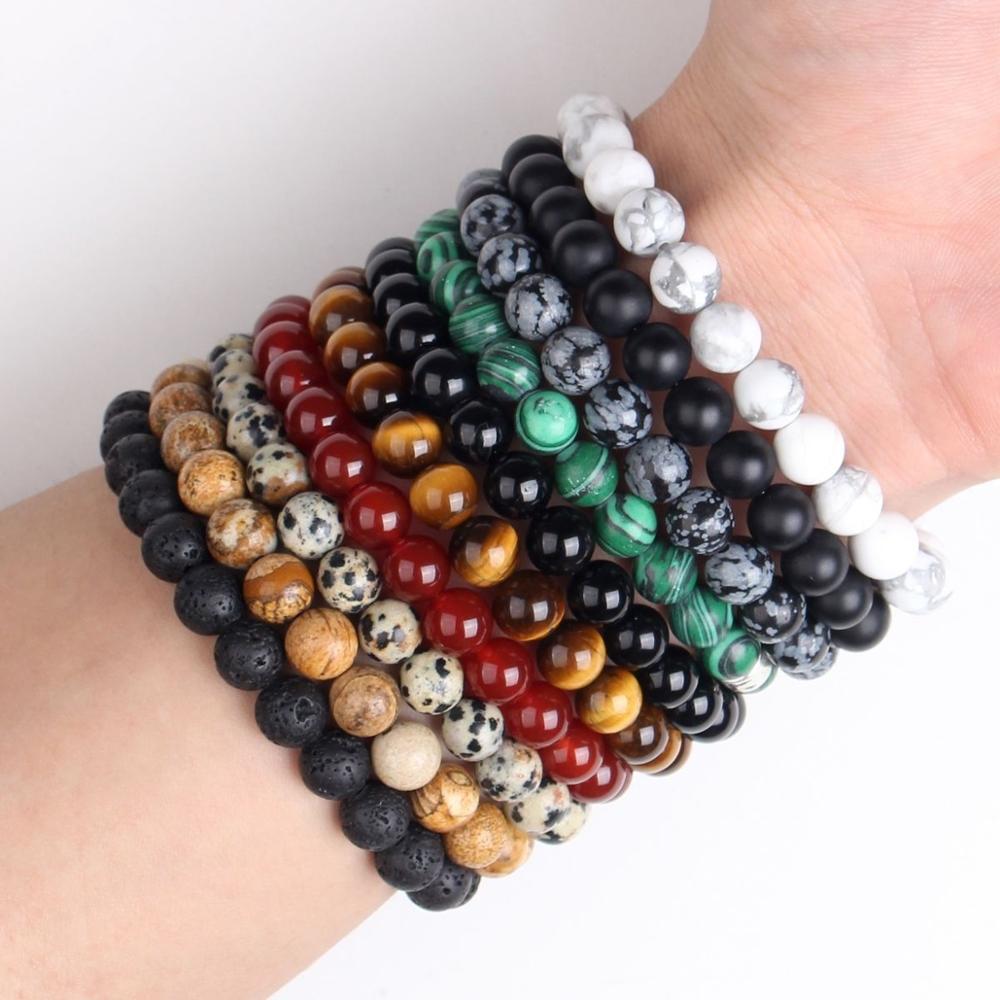 Gemstone Bracelet Healing - طبيعة سوار مُزين بالخرز الرجال 8