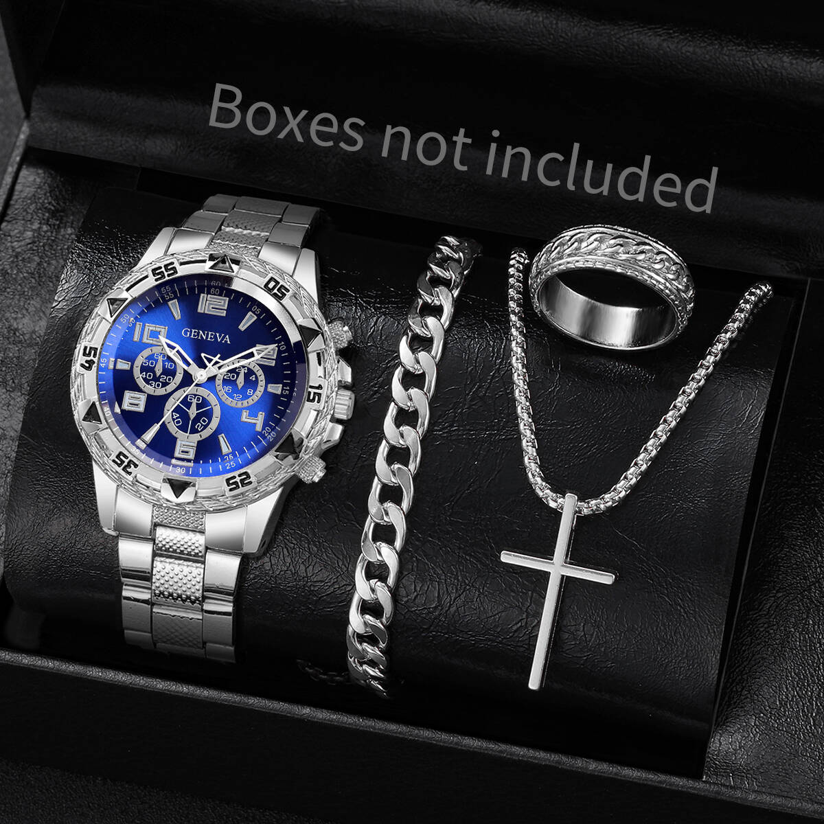 Mystery Jewelry Jar Watches - 4 قطع/مجموعة ساعات رجالية أنيقة للأعمال،