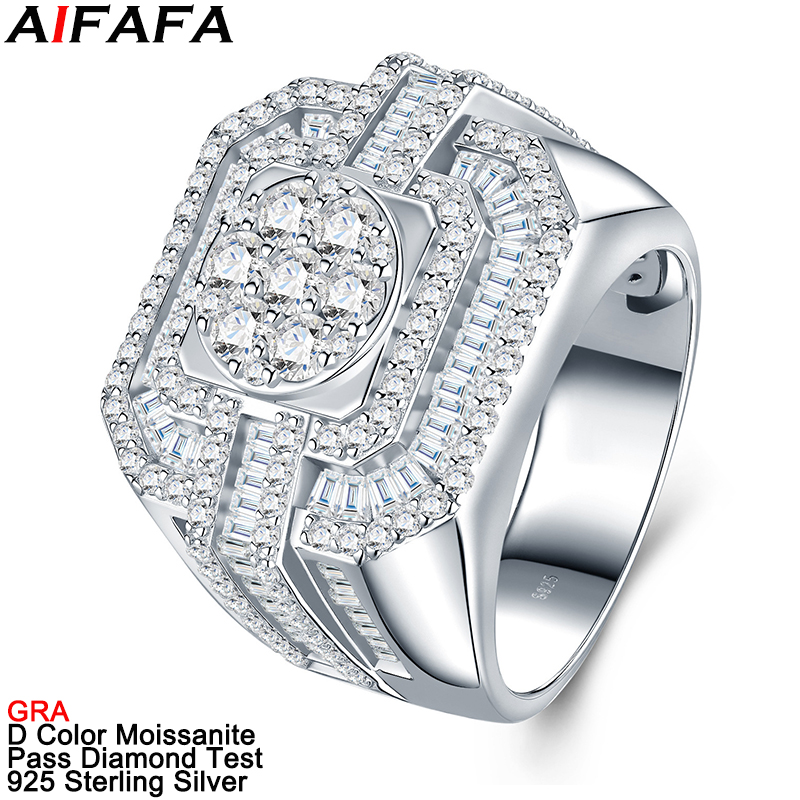 Sterling Silver Ring - خواتم ألماس مويسانيت كاملة من الفئة