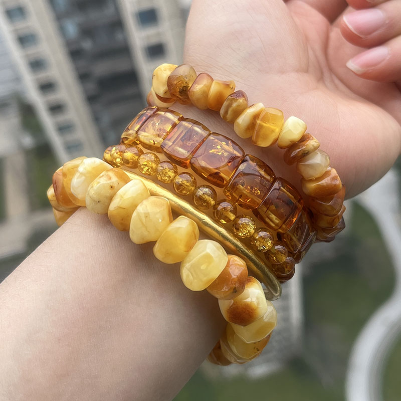 أساور كهرمان أصفر طبيعي 100% ل - مراجعة Gemstone Bracelet Healing وسعره