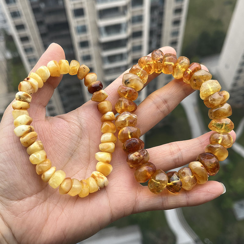 أساور كهرمان أصفر طبيعي 100% ل - مراجعة Gemstone Bracelet Healing وسعره