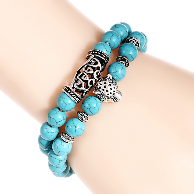 قسط 2 قطعة/المجموعة ليوبارد مط - مراجعة Gemstone Bracelet Healing وسعره