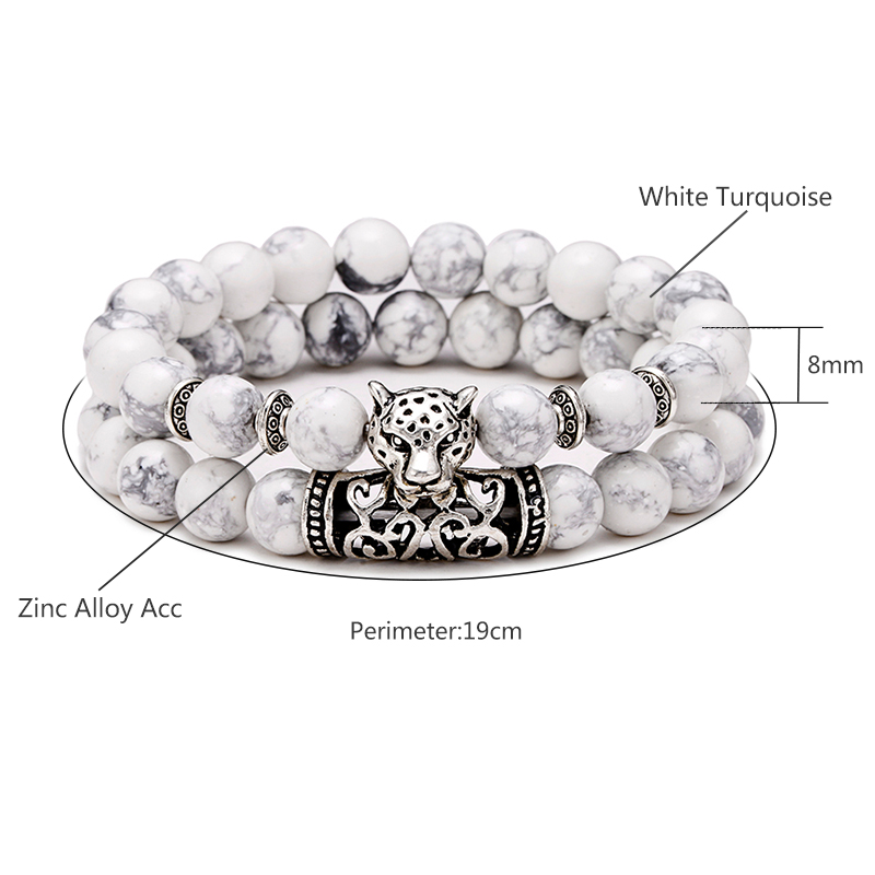 قسط 2 قطعة/المجموعة ليوبارد مط - مراجعة Gemstone Bracelet Healing وسعره